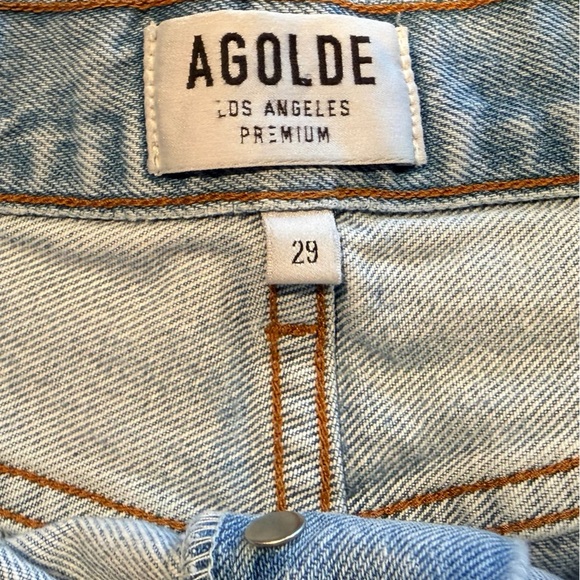 AGOLDE Parker “Bitter” Distressed Denim Shorts – Size 29 (Light Wash) - Picture 6 of 6
